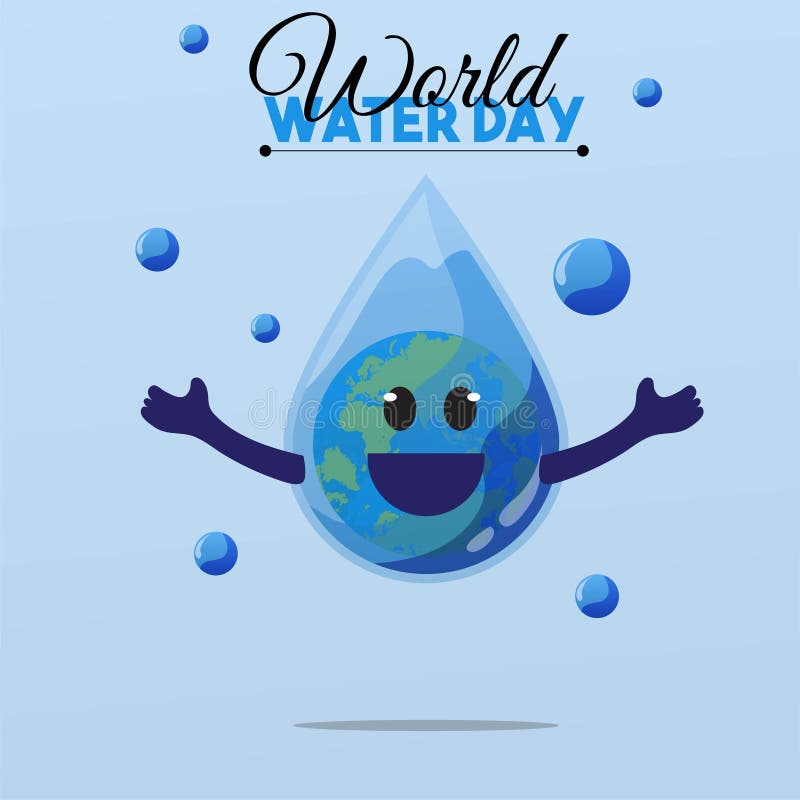 Earth Cartoon Mascot for World Water Day Design Good for Element Poster,  Banner Campaign Save Our Planet Stock Vector - Illustration of blue,  planet: 227289725
