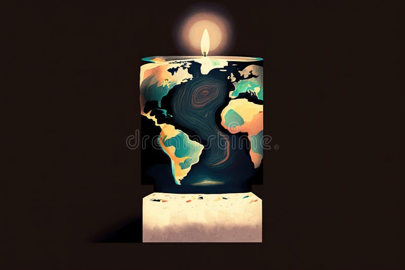 Earth Hour Candle, Created with Generative AI Technology Stock Illustration Illustration of