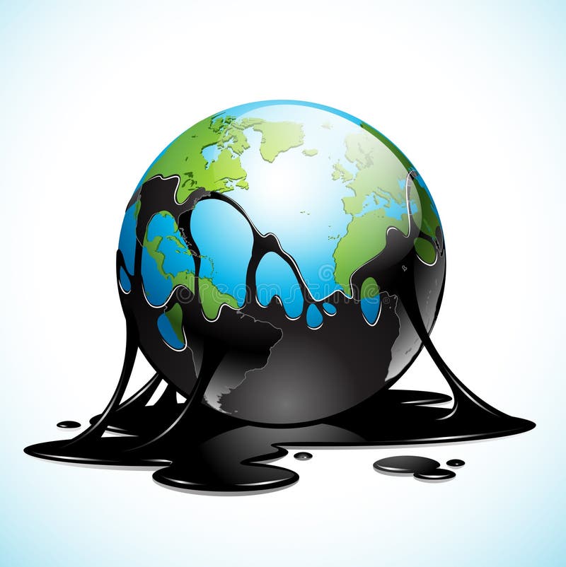 earth covered oil vector illustration planet dark 31355966