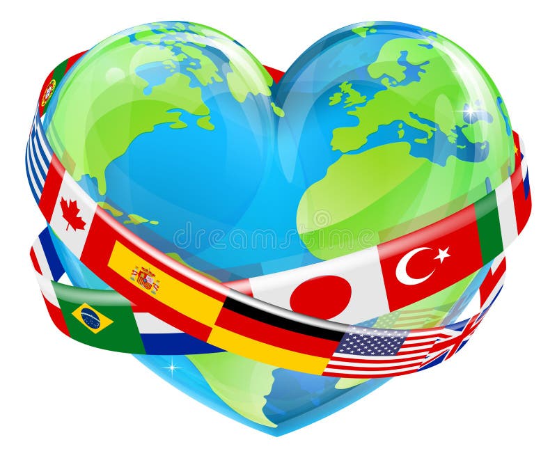 Earth Day Heart With Flags