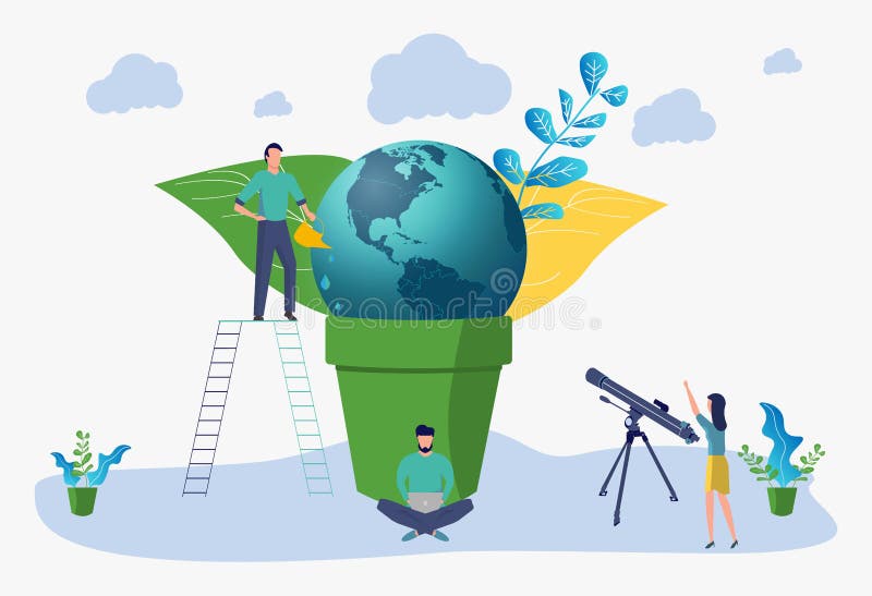 Earth day hour, green planet. Saving the planet. Vector flat illustration vector illustration Earth day hour, green planet. Saving the planet. Vector flat illustration vector illustration