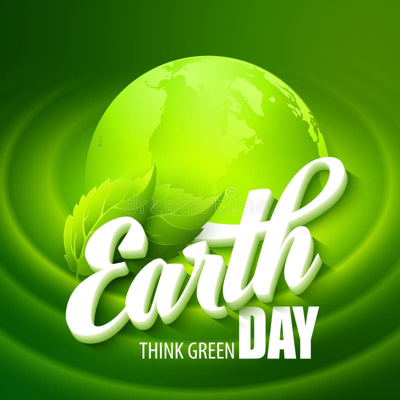 Earth Day Poster. Vector Illustration with the Earth Day Lettering