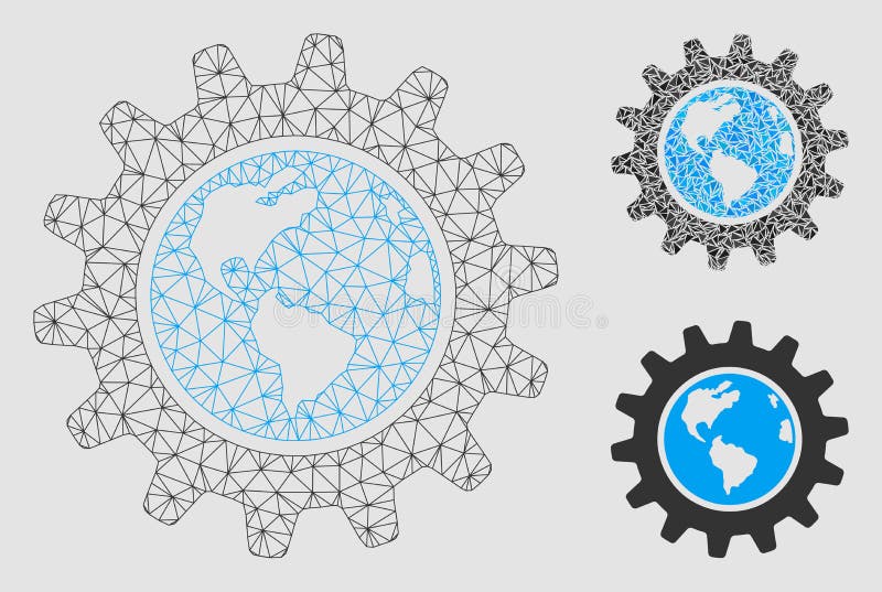 Earth Engineering Vector Mesh Network Model and Triangle Mosaic Icon stock illustration Earth Engineering Vector Mesh Network Model and Triangle Mosaic Icon stock illustration