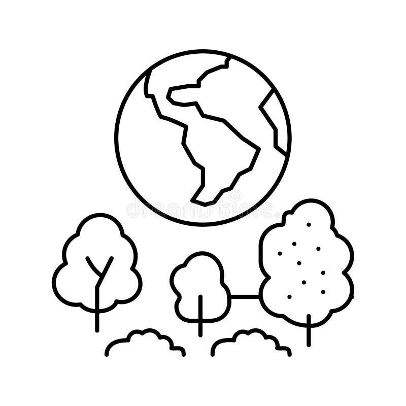 Earth Environment Line Icon Vector Illustration Stock Vector ...