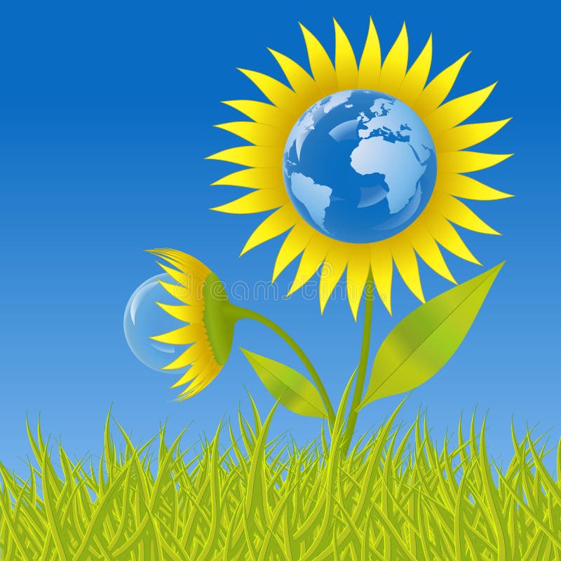 Earth & Flowers stock illustration. Illustration of asia 2815183