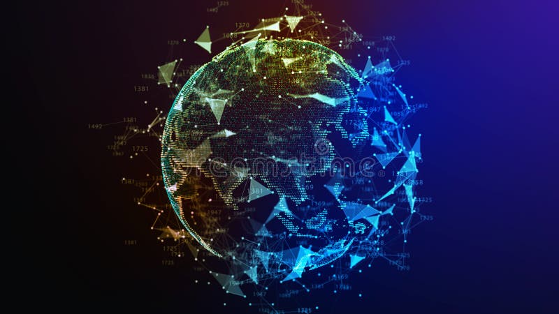 Earth Globe. Background with Light Effect. Global International Connectivity Background. 3D illustration