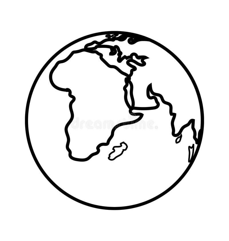 black and white globe clip art