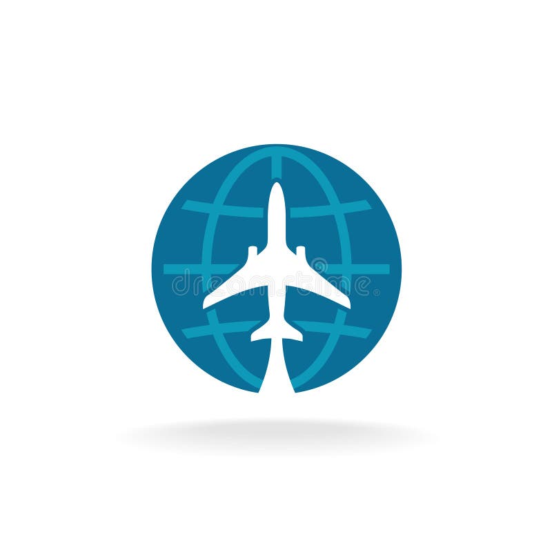 Earth Globe with Plane Logo Stock Vector Illustration of airline, design 103453342