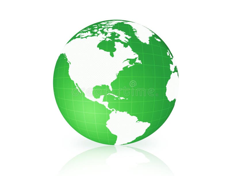 Earth Globe Isolated green
