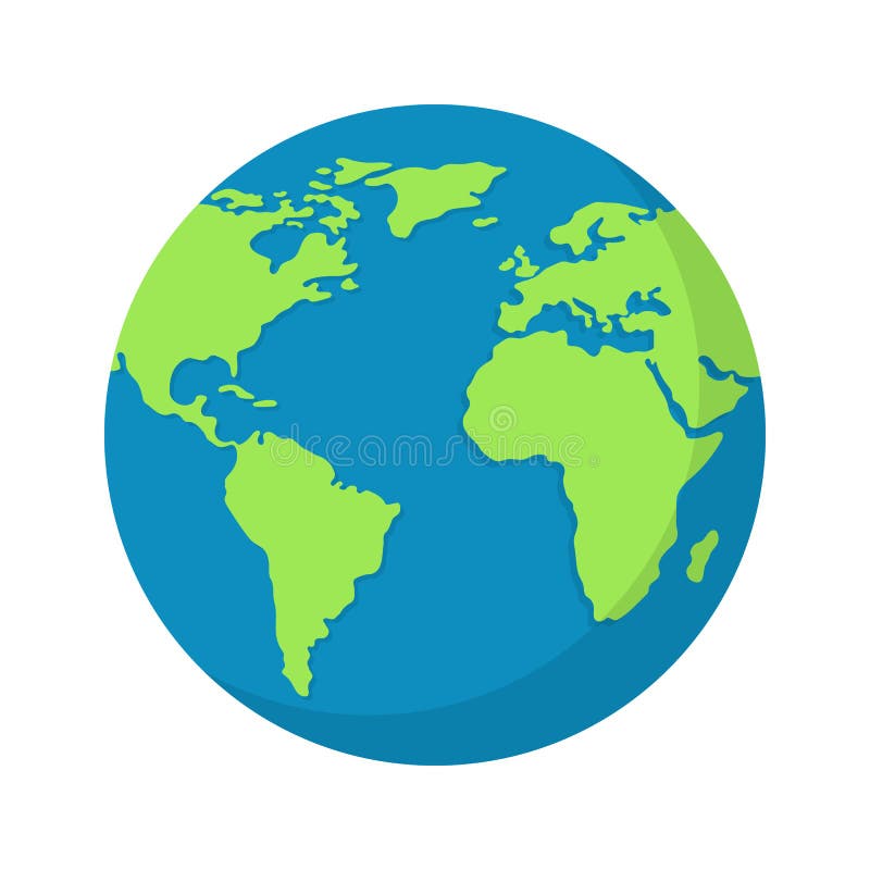 Earth globe isolated on white background. World map. Earth icon. Clean and modern vector illustration for design, web. stock illustration Earth globe isolated on white background. World map. Earth icon. Clean and modern vector illustration for design, web. stock illustration