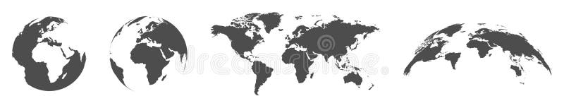 Earth globe. Earth map. World map. Planet. Vector illustration stock illustration