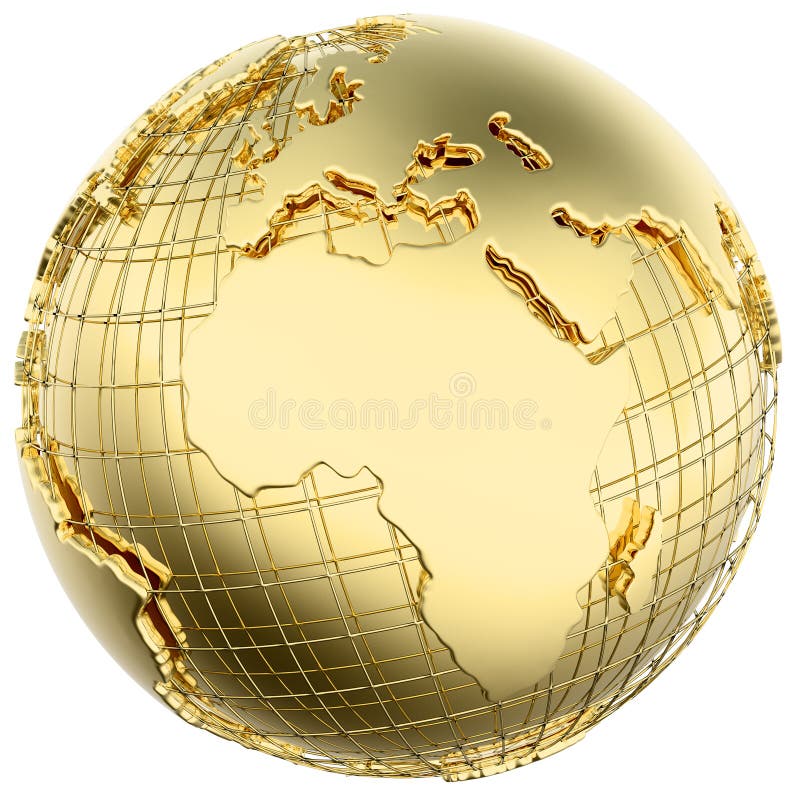 Wire frame globe - Gold stock vector. Illustration of global - 5052949