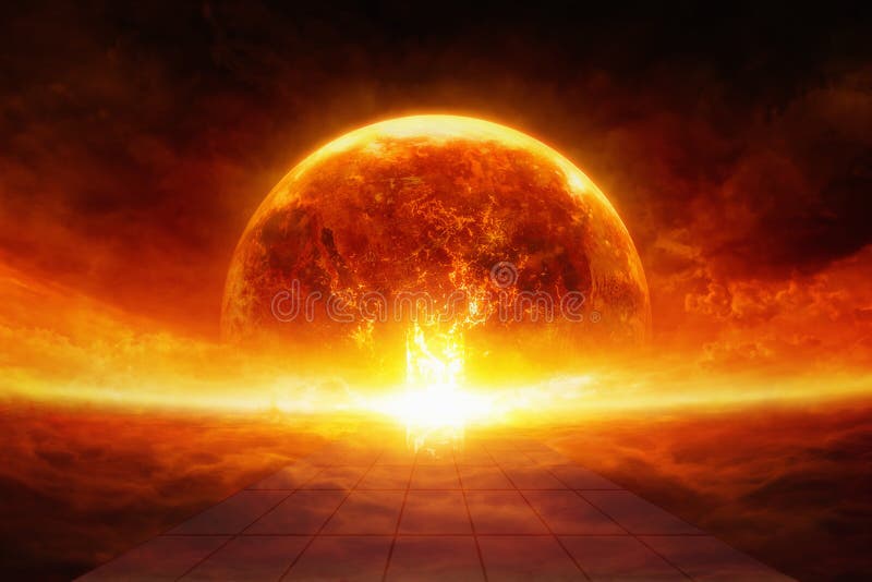 Earth in hell stock photography