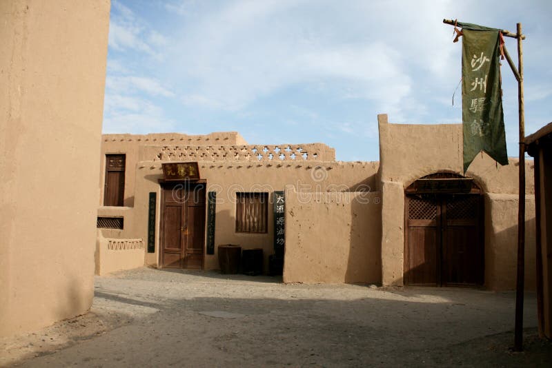 Earth house in ancient village Dunhuang, China