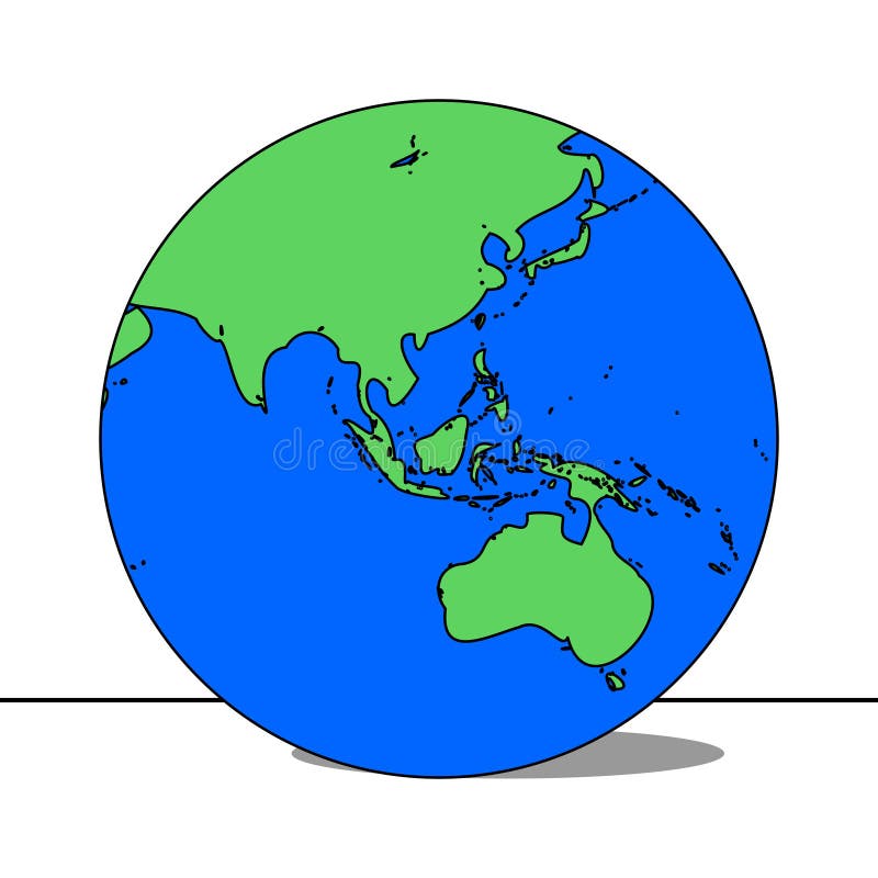 Earth Illustration - Cartoon Style, White Background Stock Illustration -  Illustration of planet, australia: 183584947