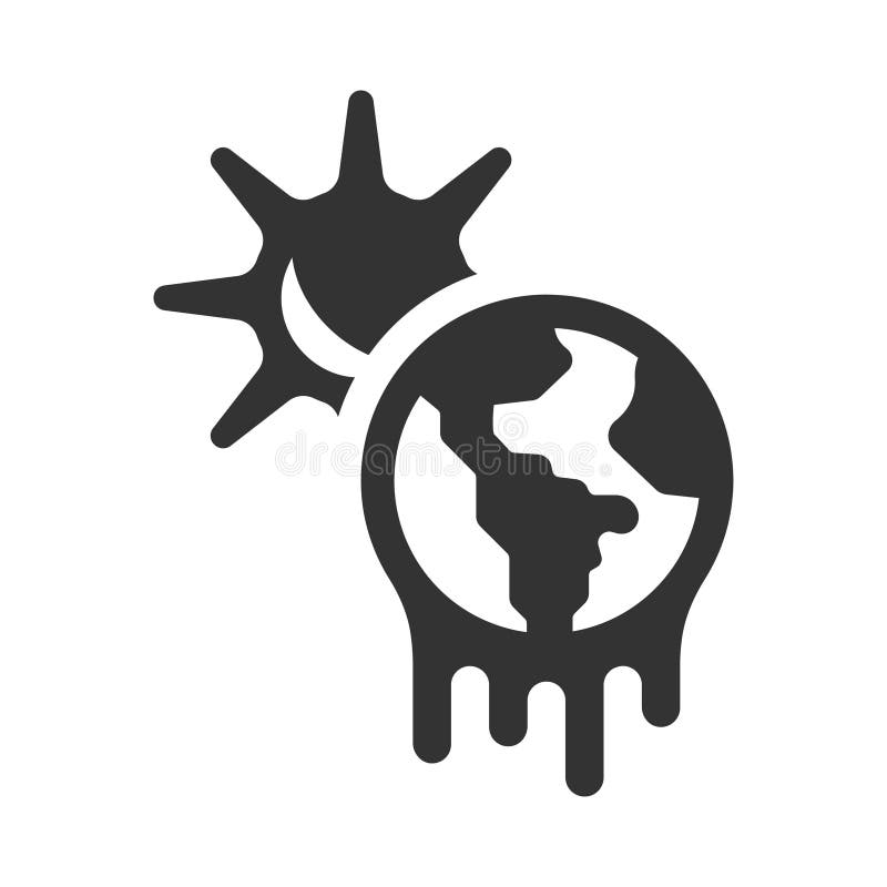 Earth melting Icon stock illustration
