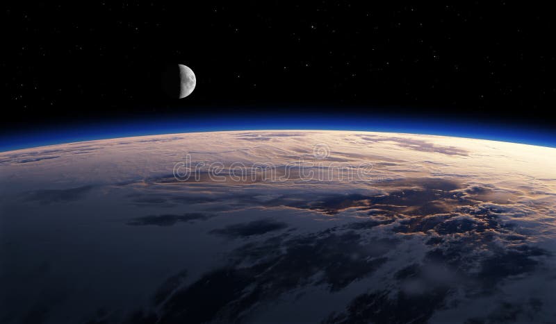 Earth with Moon from Space, Sunset or Sunrise. Astronomy Background Stock Illustration - Illustration of cosmos, climate: 179699052 Earth with Moon from Space, Sunset or Sunrise. Astronomy Background Stock Illustration - Illustration of cosmos, climate: 179699052