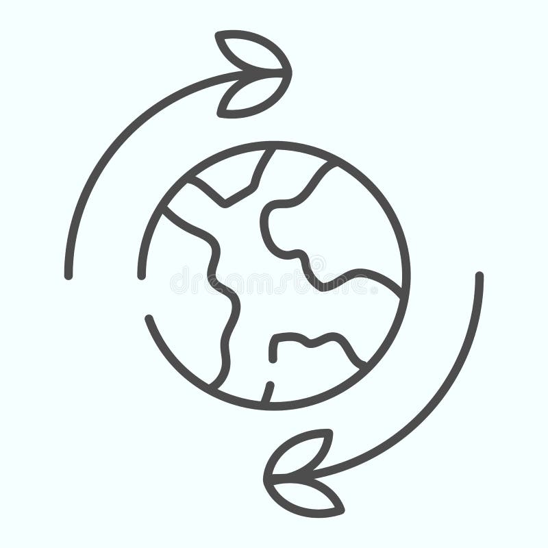 Earth Movement Line and Glyph Icon. Rotation of the Earth Vector ...