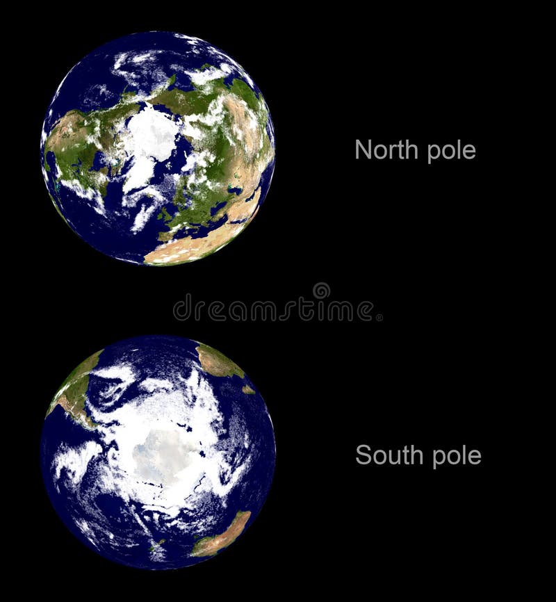 Earth planet, both poles