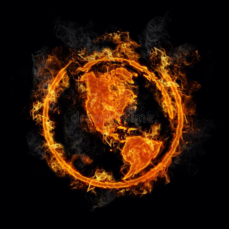 Earth with realistic Flames vector illustration