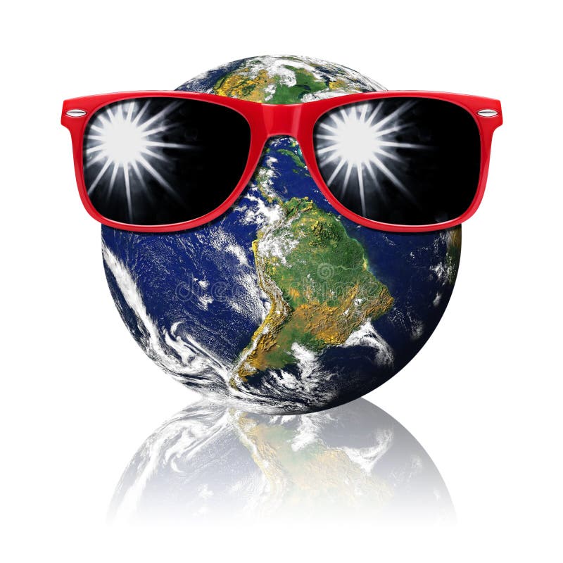 Earth Red Sunglasses Protection Sunlight Stock Image Image of concept