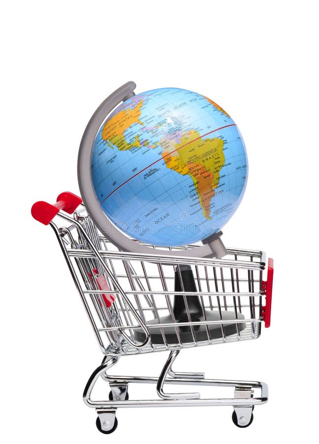 Earth with a Shopping cart stock photo. Image of carrying 34821298