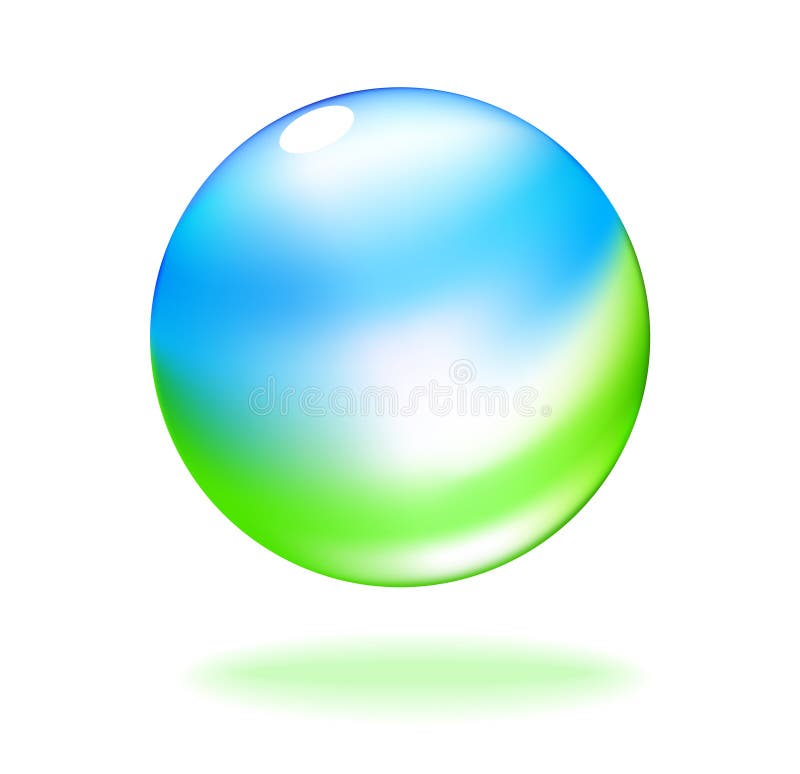 Abstract vector of sky and grass in a transparent bubble. Abstract vector of sky and grass in a transparent bubble