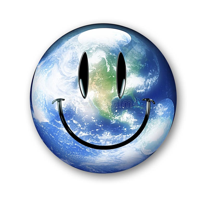 Earth smiley stock illustration. Illustration of global - 13600641