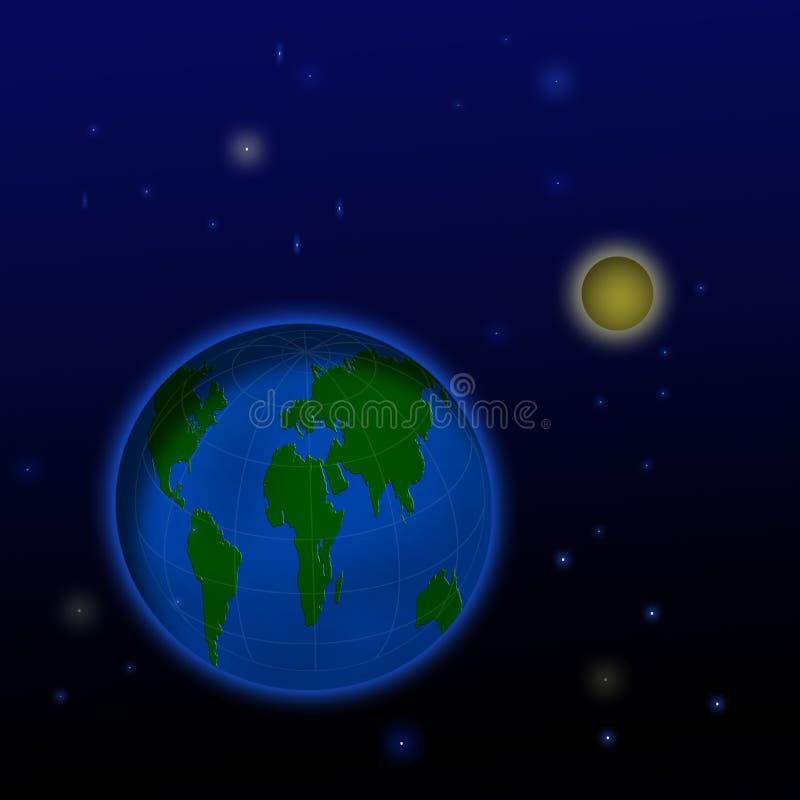 Earth in space stock illustration