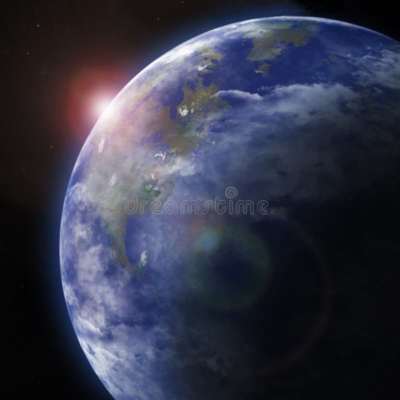 Earth from space. Elements of this image furnished by NASA. royalty free illustration
