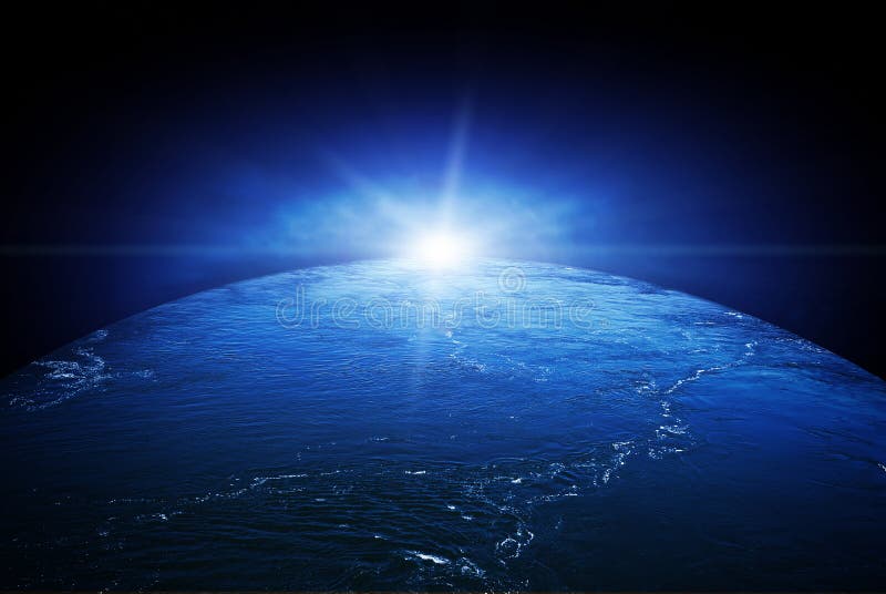 Planet earth under water, global warming concept image. Whirlpool vortex water stock images, royalty-free photos and pictures