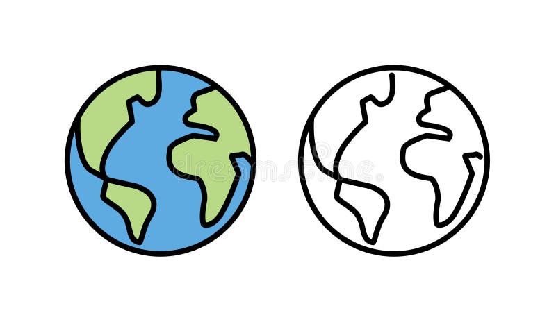 Earth vector icon in flat design. World planet symbol vector illustration royalty free illustration