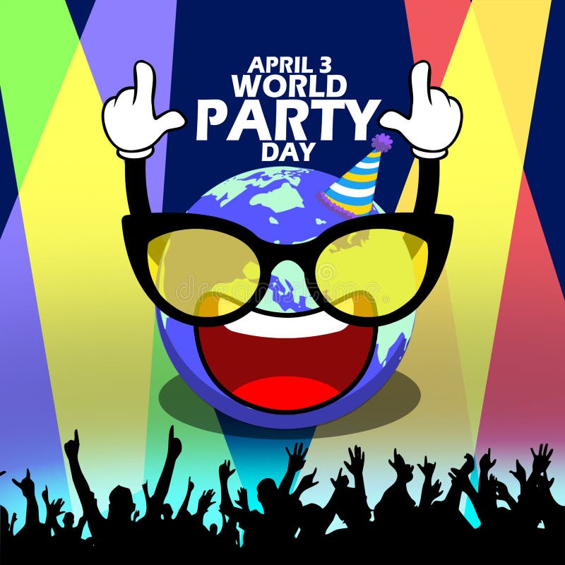 World Party Day on April 3 stock illustration. Illustration of type