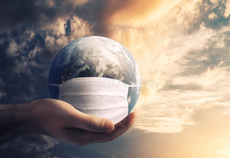 Earth is wearing protection mask against Corona Virus. Global danger concept. Elements of this Image Furnished by NASA royalty free illustration Earth is wearing protection mask against Corona Virus. Global danger concept. Elements of this Image Furnished by NASA royalty free illustration