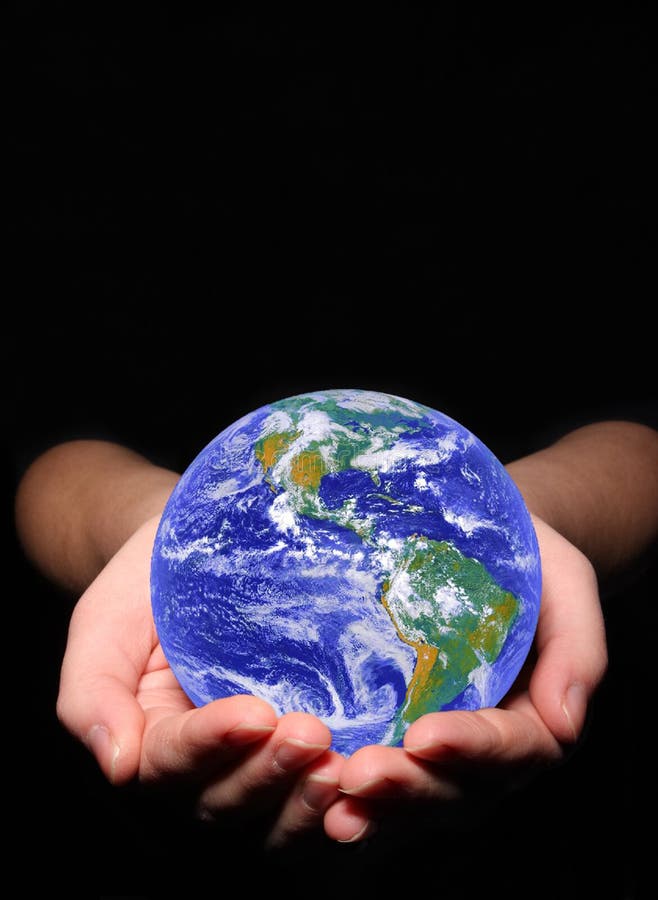 Earth in woman s hands