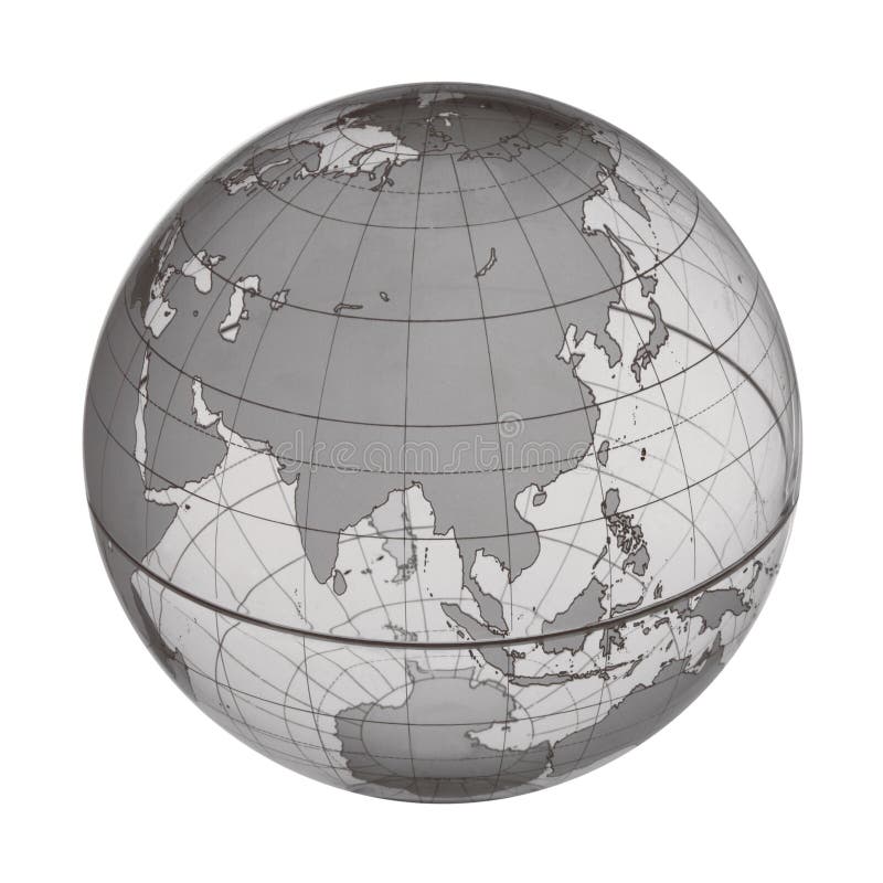 World Map Earth Globe Transparent Wireframe Orient China Middle East Asia Environment