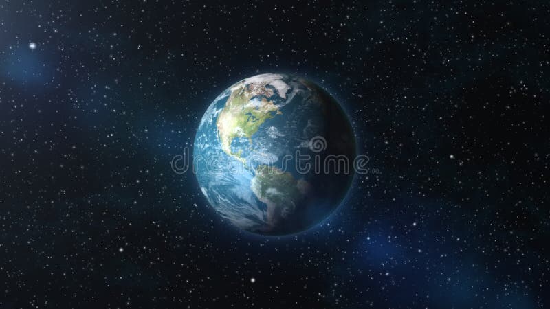Earth zoom in from outer space