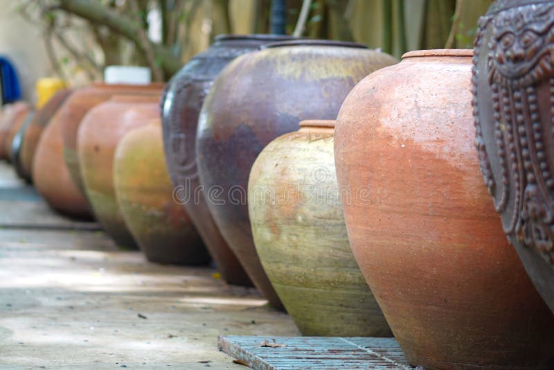 Download Earthenware Handmade Old Clay Pots Stock Photo - Image of nobody, bowl: 96376384