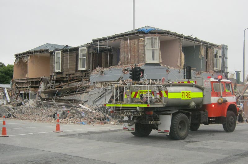 Earthquake damage to a building in Christchurch, South Island, New Zealand, 22-2-2011