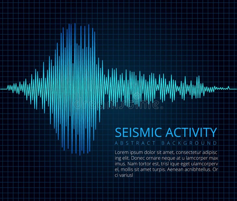 Earthquake frequency wave graph, seismic activity. Vector abstract scientific background royalty free illustration Earthquake frequency wave graph, seismic activity. Vector abstract scientific background royalty free illustration