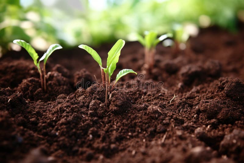 Earthworm castings used as a soil amendment stock images