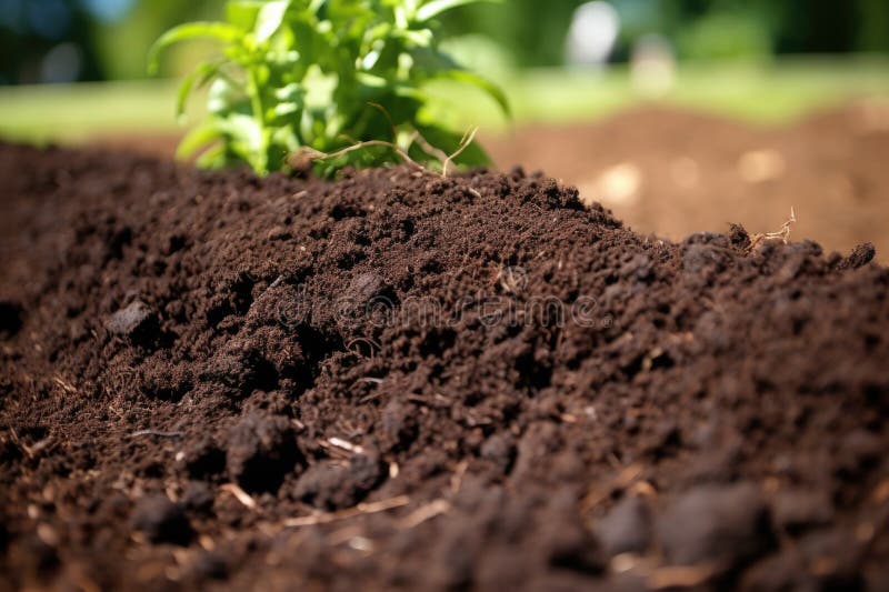 Earthworm castings used as a soil amendment stock images