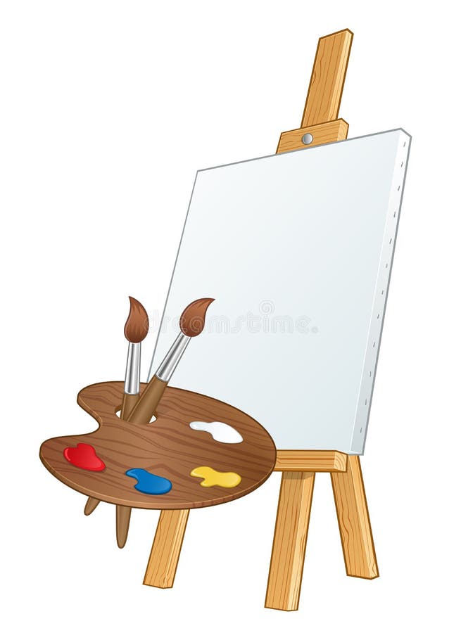 Easel and palette stock vector. Illustration of design 