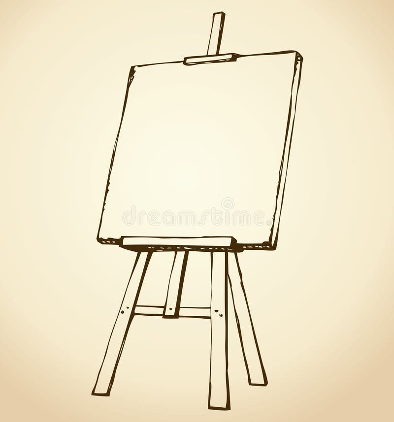 Easel Picture Paints Element Coloring Page Stock Vector (Royalty