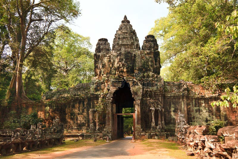 East Ancient Gate To Angkor Thom Stock Image Image of culture