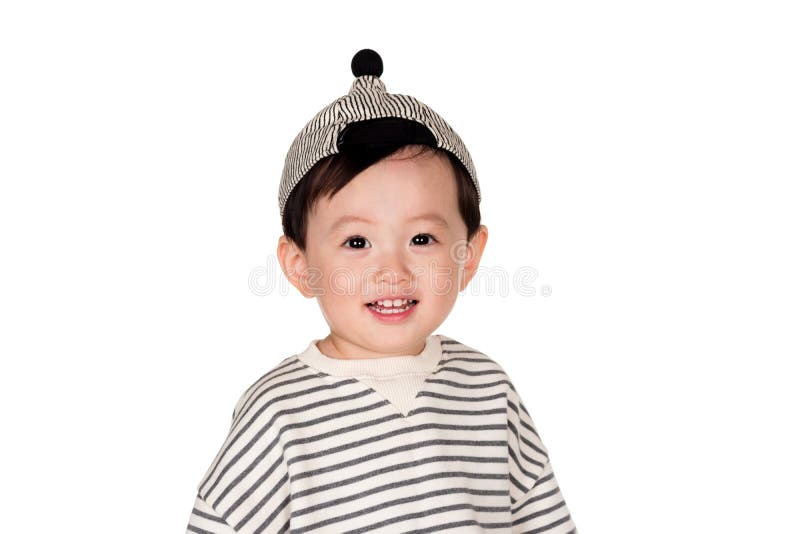 East Asian Male With Happy Appearance Studio Portrait Of Young Child ...