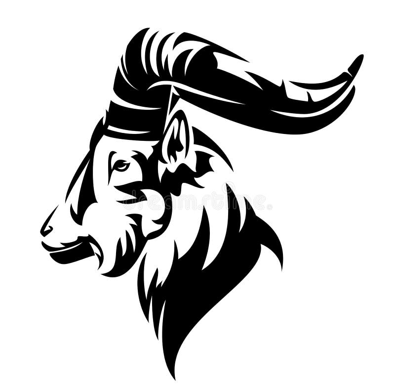 Goat vector stock vector. Illustration of horns, emblem - 19586767