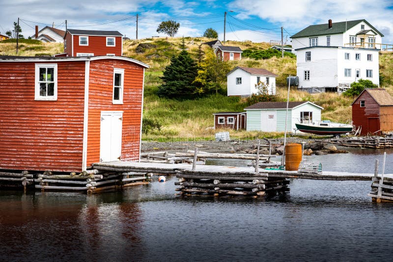East Coast Homes and Fishing Tackle Shacks on Old Wooden Docks Overlooking  Trinity Bay Newfoundland Canada Stock Image - Image of architecture,  newfoundland: 280320915