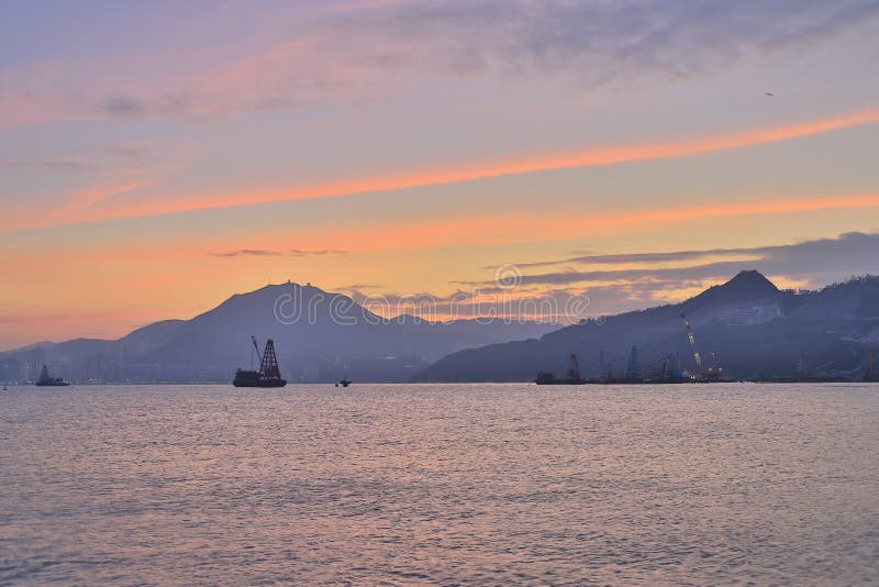 A East of Island of Hong Kong Stock Photo Image of harbour, sunset