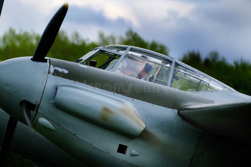 East Kirkby, Lincolnshire, UK, May 2023. Lincolnshire aviation trust. Mosquito Night fighter. stock photography